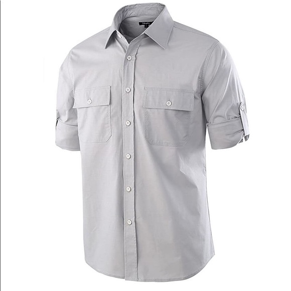 Premium Casual Long Sleeve Button-Down Work Shirt - Picture 3 of 4